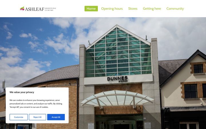 Screenshot ta' ashleafshoppingcentre.ie