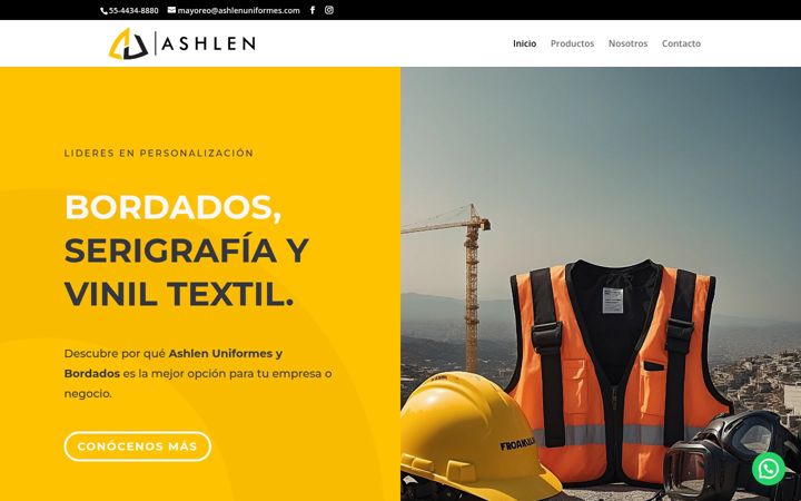 Screenshot stránky ashlenuniformes.com