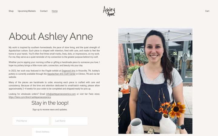 Screenshot of ashleyanneceramics.com