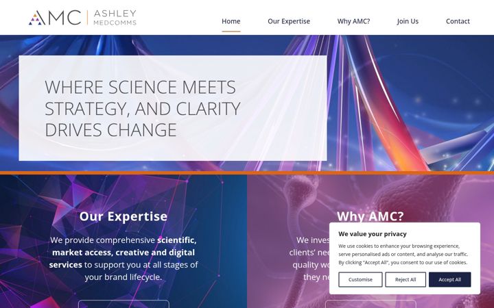 Екранна снимка на ashleycomms.com