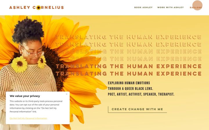 Screenshot of ashleycornelius.com