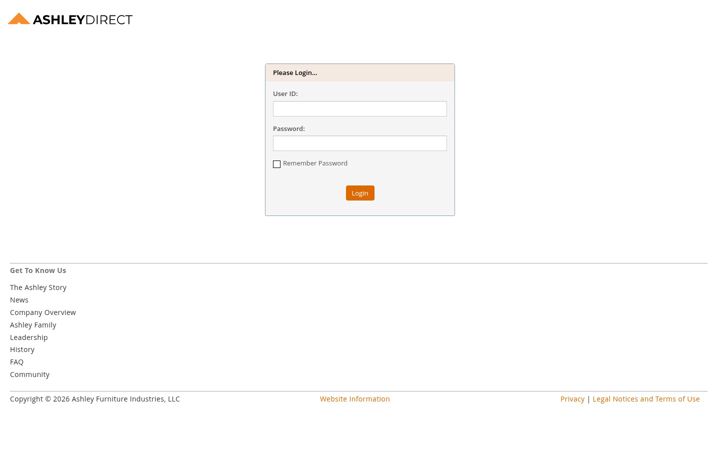 Screenshot of ashleydirect.com