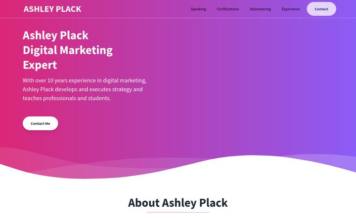 Screenshot of ashleyplack.com