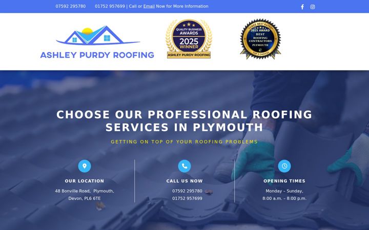Екранна снимка на ashleypurdyroofing.co.uk