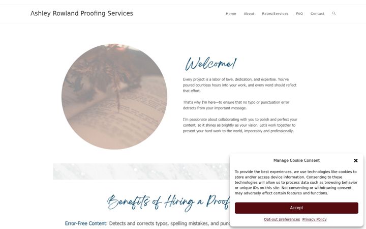 Екранна снимка на ashleyrowlandproofingservices.com