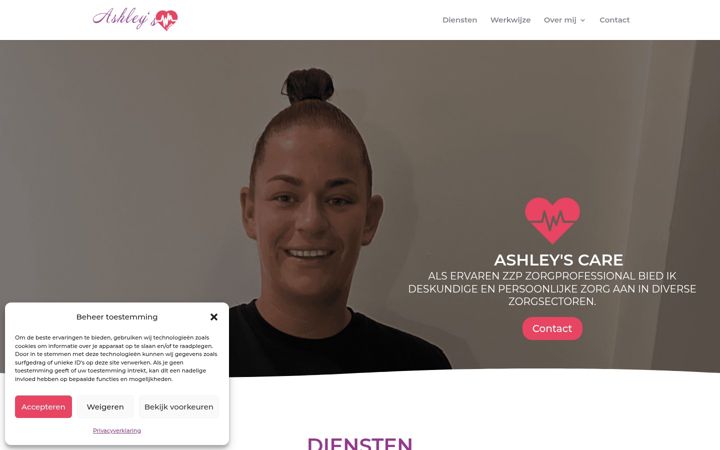 Screenshot of ashleyscare.nl