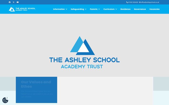 Skärmbild av ashleyschool.co.uk