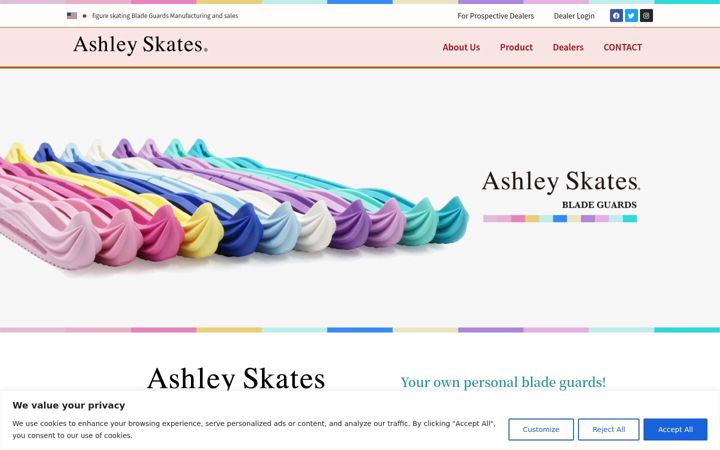 Skärmbild av ashleyskates.com