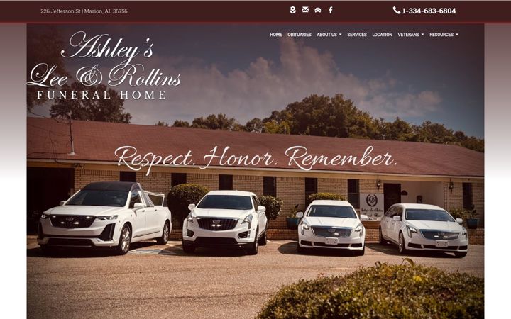 Screenshot of ashleysleerollinsfh.com