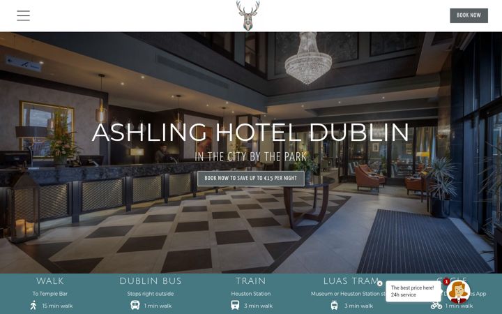 Captura de pantalla de ashlinghotel.ie