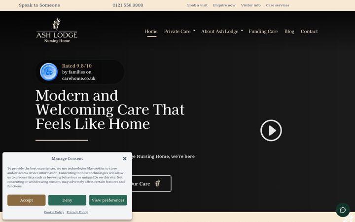 Screenshot of ashlodgenursinghome.com