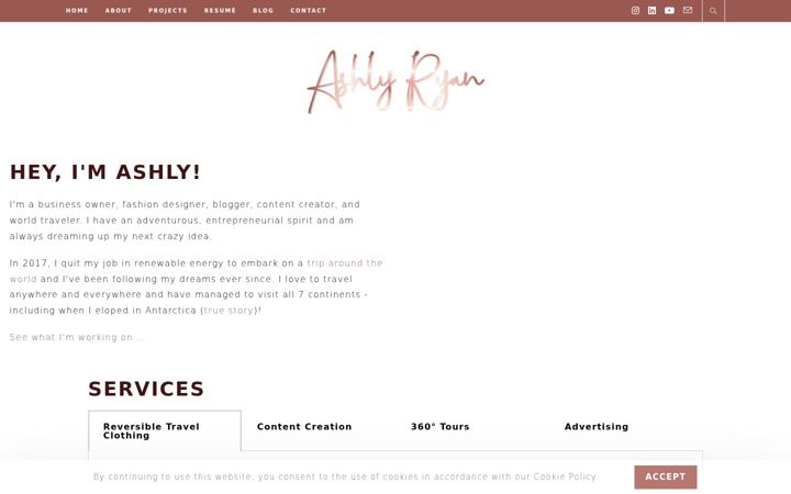 Screenshot stránky ashlyryan.com