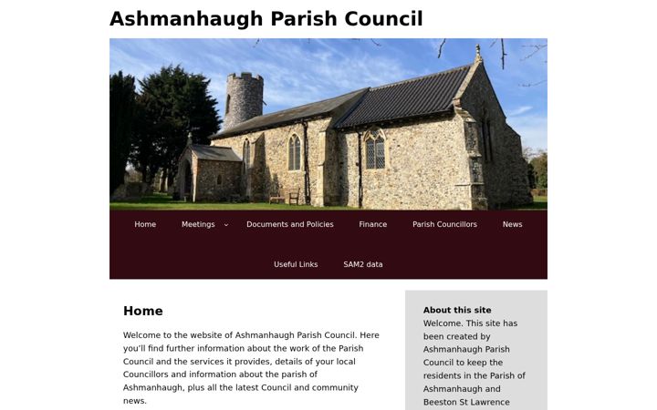 Screenshot of ashmanhaughparishcouncil.gov.uk