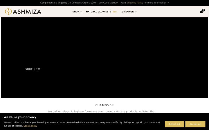 Screenshot of ashmizabeauty.com