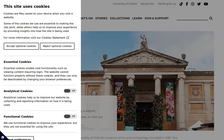 Screenshot of ashmolean.org