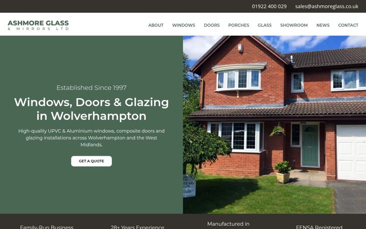 Screenshot of ashmoreglass.co.uk