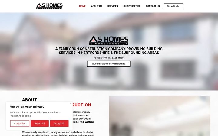 Zrzut ekranu ashomes.uk