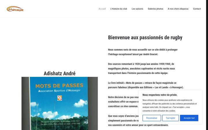 Screenshot of ashossegor.fr