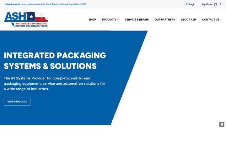 Screenshot of ashpackaging.com