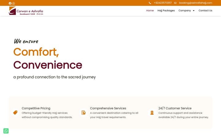 Screenshot of ashrafiahajj.com