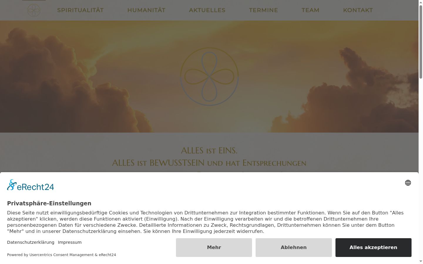 Captura de ecrã do banner de consentimento apresentado antes de qualquer interação