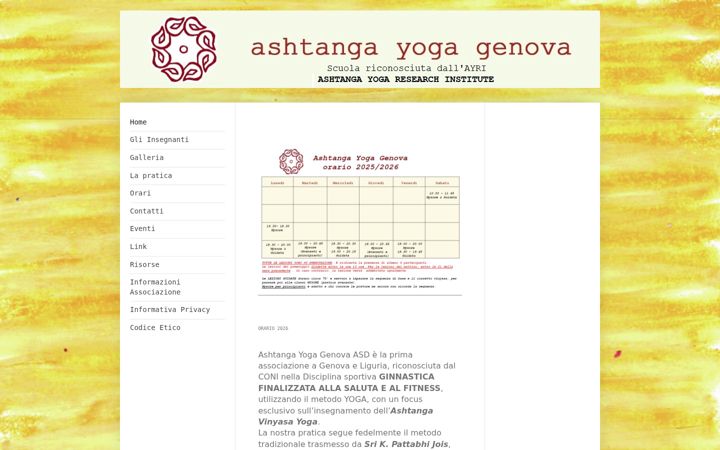 Screenshot of ashtangayogagenova.it