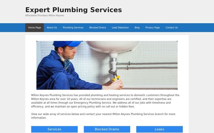 Screenshot of ashthornplumbing.co.uk