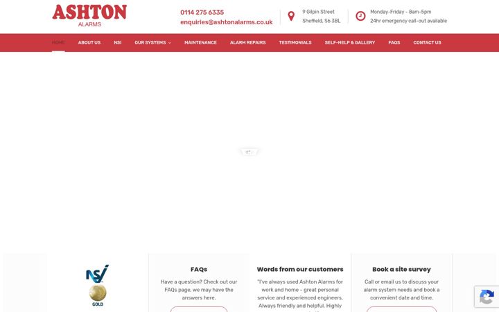 Screenshot of ashtonalarms.co.uk