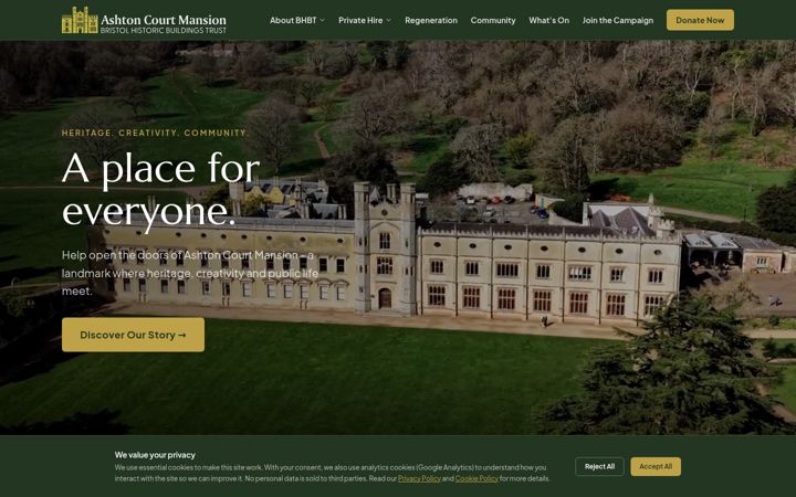 Screenshot ta' ashtoncourtmansion.org
