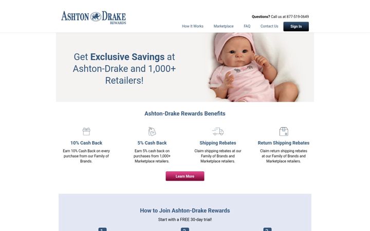Ekrano kopija ashtondrakerewards.com