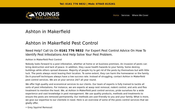 Screenshot of ashtoninmakerfieldpestcontrol.co.uk