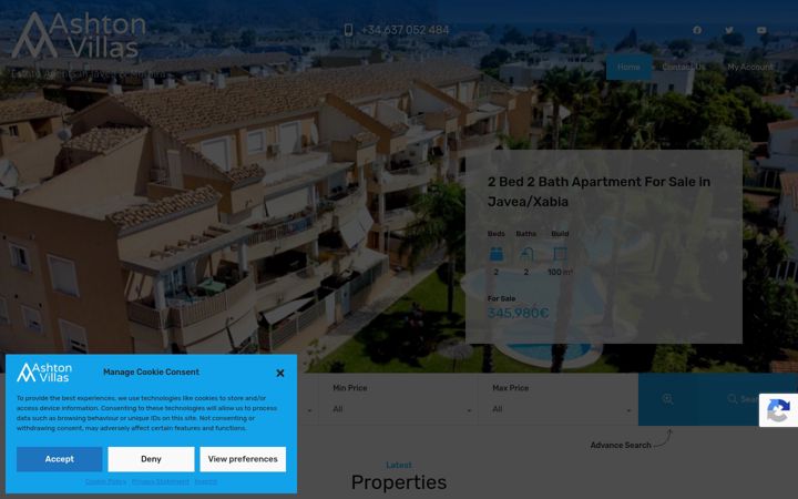 Screenshot of ashtonvillas.com