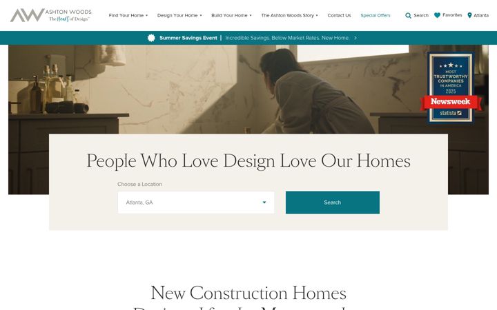 Screenshot van ashtonwoods.com