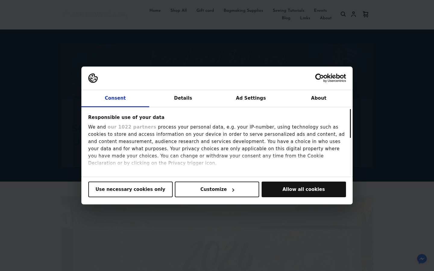 Screenshot of the consent banner shown before any interaction