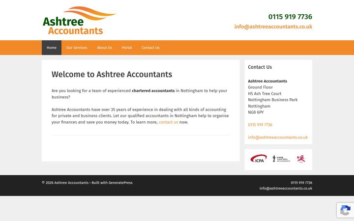 Screenshot of ashtreeaccountants.co.uk