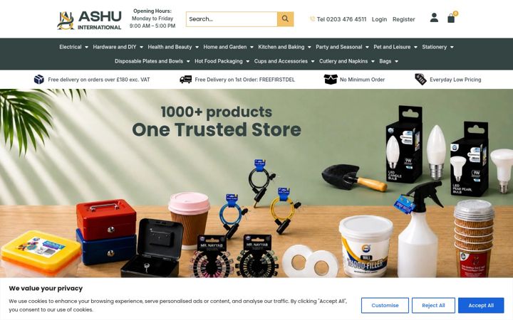 Screenshot ta' ashuinternational.co.uk