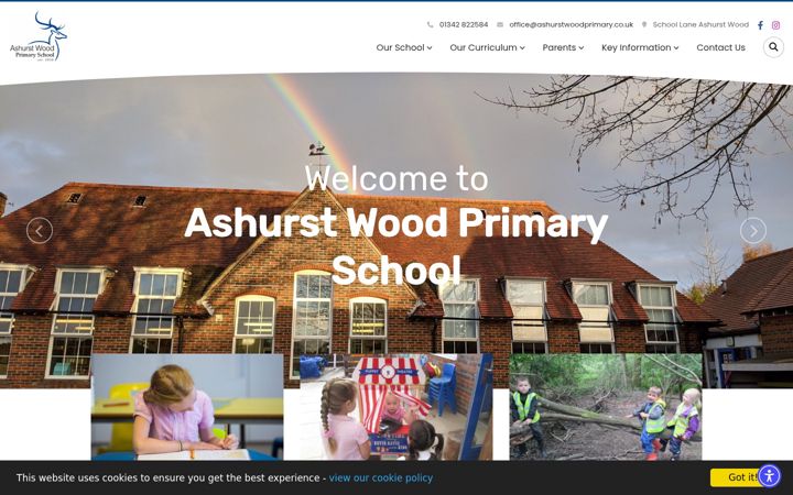 Screenshot of ashurstwoodprimary.co.uk
