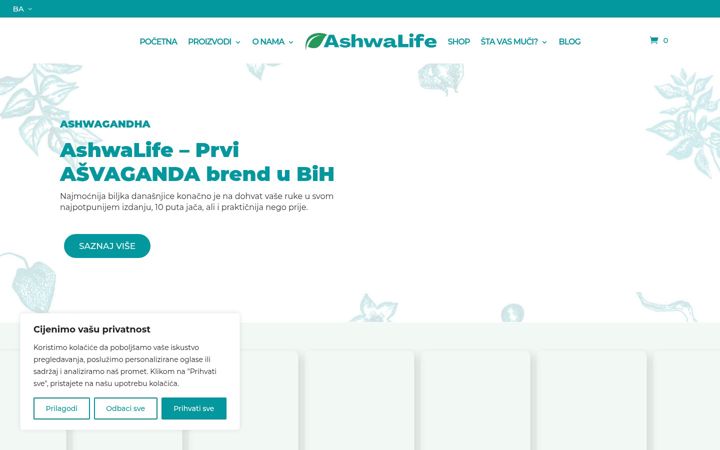 Screenshot of ashwalife.ba
