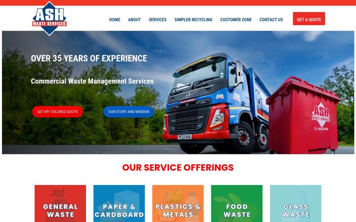 Screenshot of ashwasteservices.co.uk