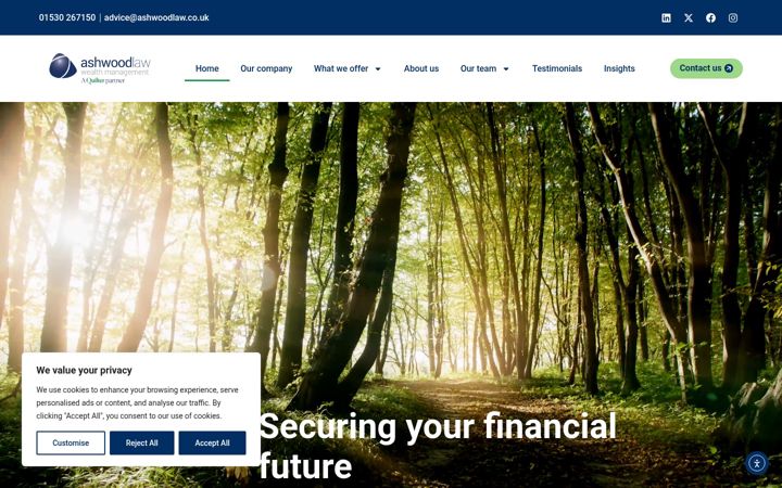Zrzut ekranu ashwoodlawwealth.co.uk