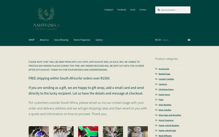 Screenshot of ashworks.co.za