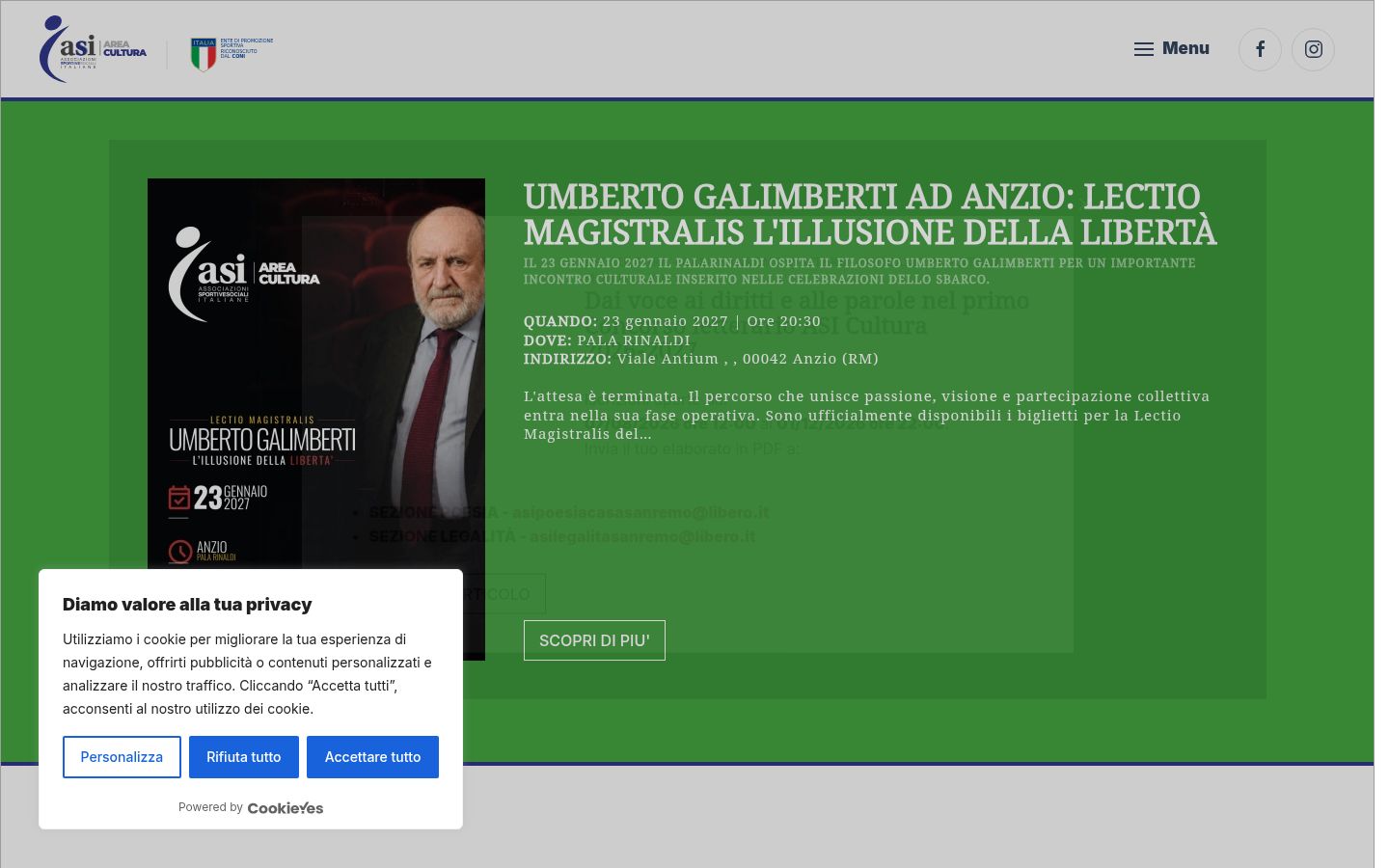 Sutikimo reklamjuostės, rodytos prieš bet kokią sąveiką, ekrano kopija