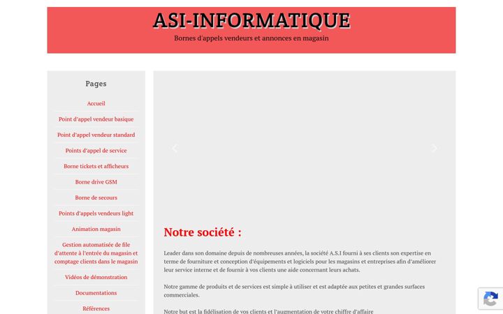 Captură de ecran a asi-informatique.be