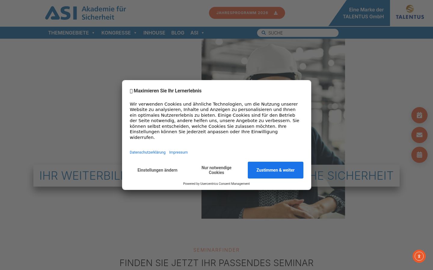 Screenshot of the consent banner shown before any interaction