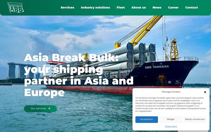 Captură de ecran a asiabreakbulk.com