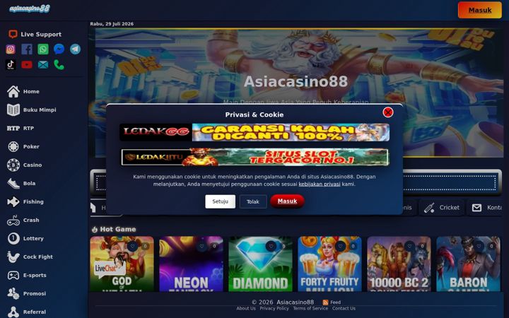 Screenshot of asiacasino88.org