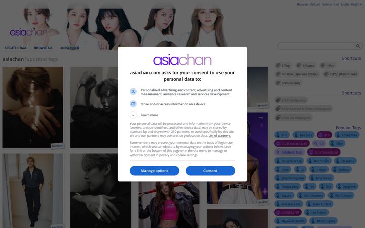 Screenshot of asiachan.com