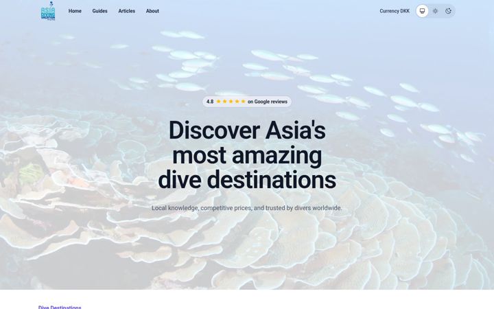 Screenshot of asiadivingvacation.com