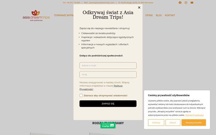 Screenshot of asiadreamtrips.com