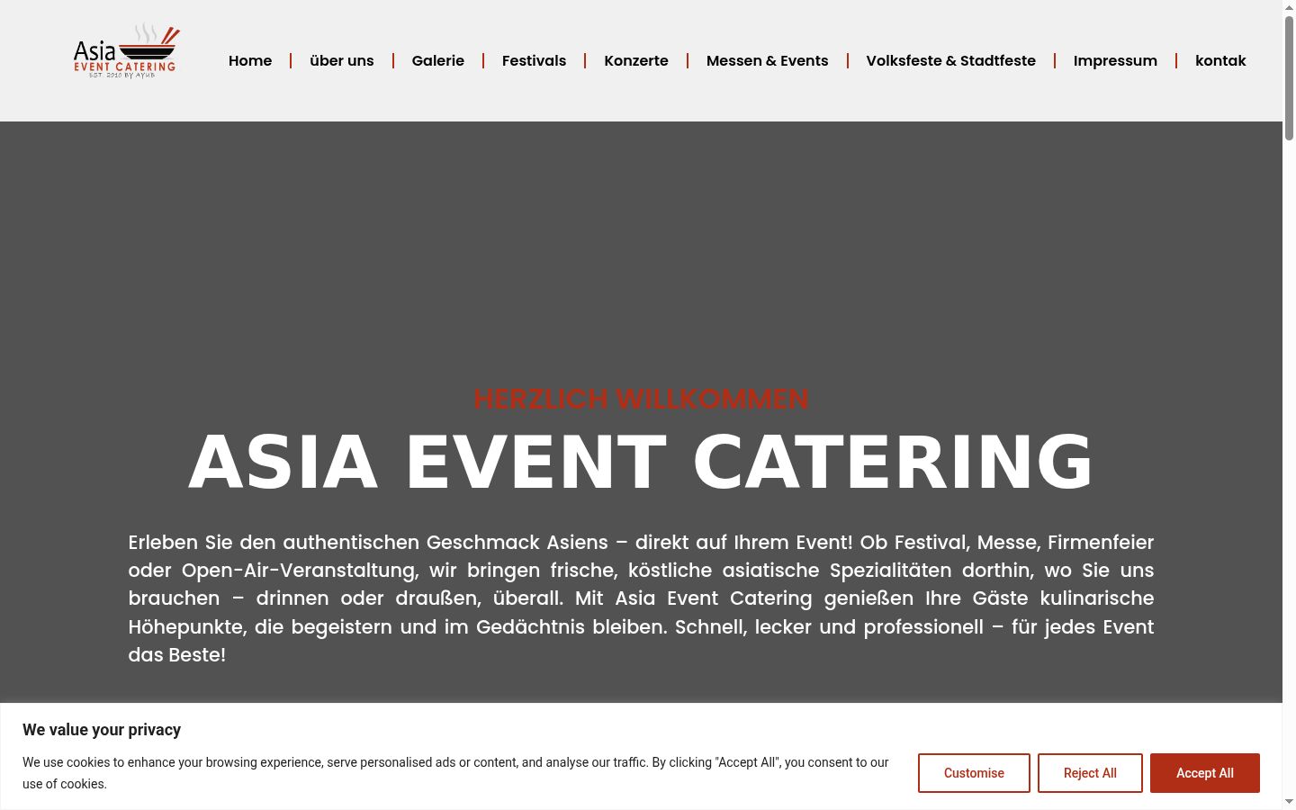 Screenshot of the consent banner shown before any interaction